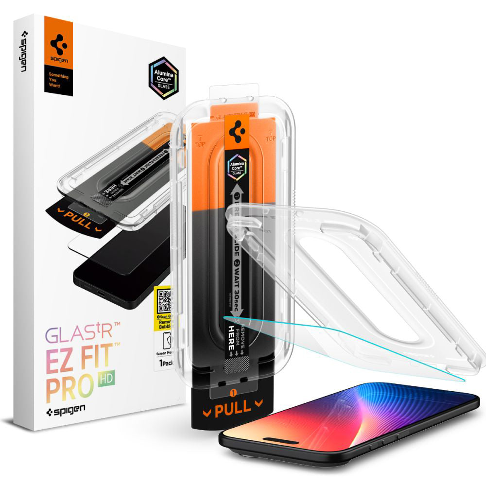 Ochranná fólie na displej Spigen GlastR EZ FIT Pro pro Apple iPhone 17 Air, Tvrzené sklo, Full Glue AGL09870