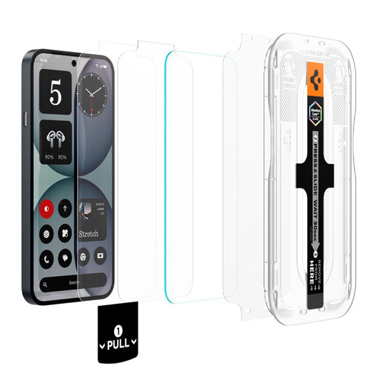 Ochranná fólie na displej Spigen GlastR EZ FIT Pro pro Nothing Phone (4a), tvrzené sklo, plné lepidlo, sada 2 kusů AGL11682