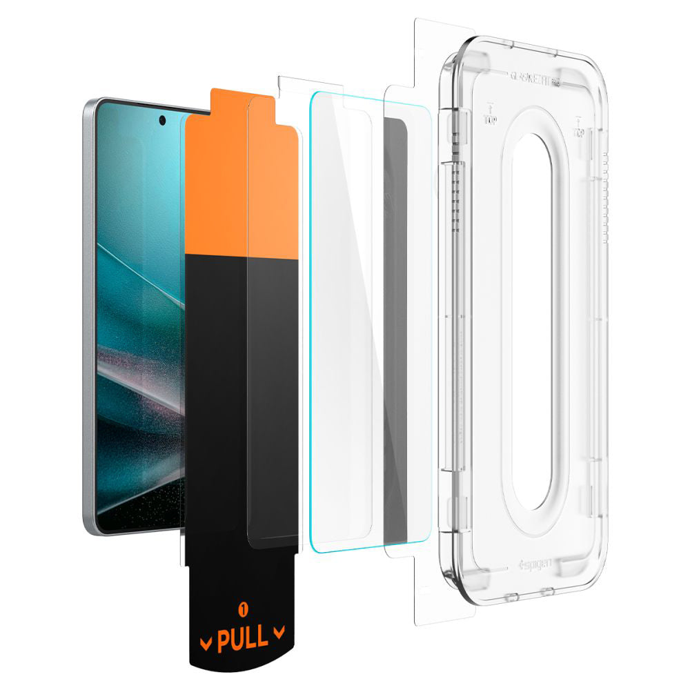 Ochranná fólie na displej Spigen GlastR EZ FIT Pro pro Samsung Galaxy S25 Edge S937, Tvrzené sklo, Full Glue