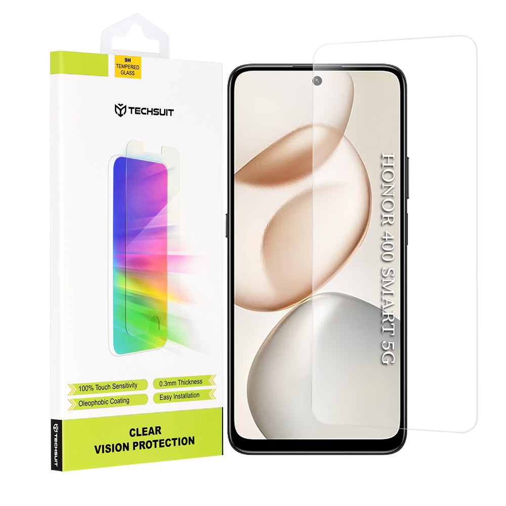 Ochranná fólie na displej Techsuit Clear Vision pro Honor 400 Smart 4G / X7d 4G / 400 Smart 5G / X7c / 200 Smart, Tvrzené sklo, Full Glue