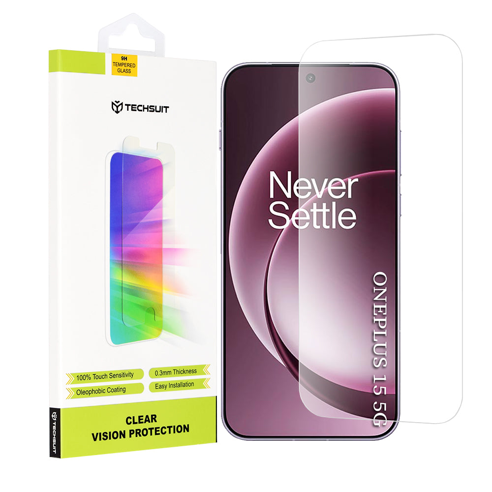 Ochranná fólie na displej Techsuit Clear Vision pro OnePlus 15, Tvrzené sklo, Full Glue