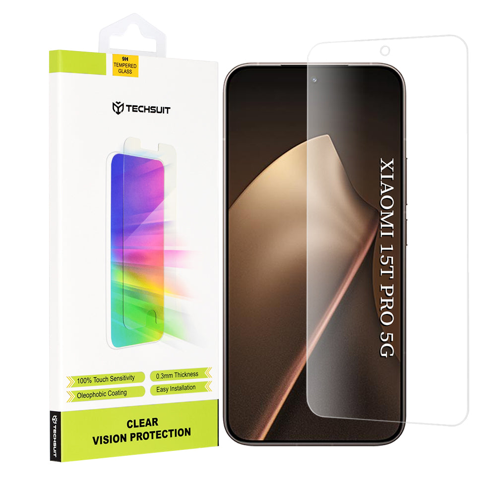 Ochranná fólie na displej Techsuit Clear Vision pro Xiaomi 15T Pro, Tvrzené sklo, Full Glue