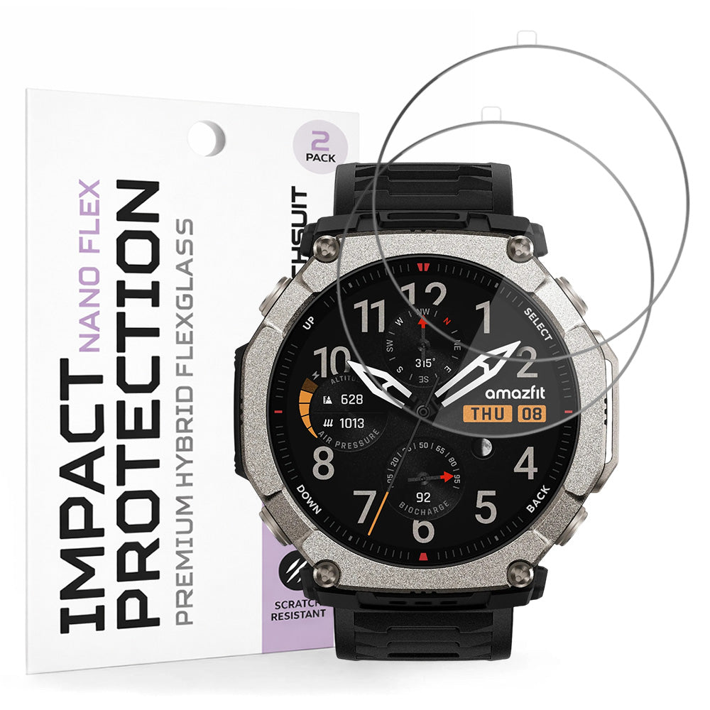Ochranná fólie na displej Techsuit Nano Flex pro Amazfit T-Rex Ultra 2, Plast, Sada 2 kusy, Černá