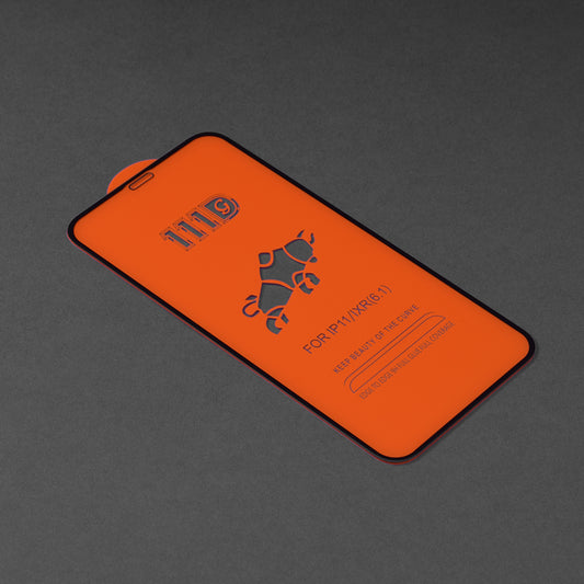 Ochranná fólie na displej Techsuit pro Apple iPhone 11 / XR, tvrzené sklo, plné lepidlo, 111D, černá