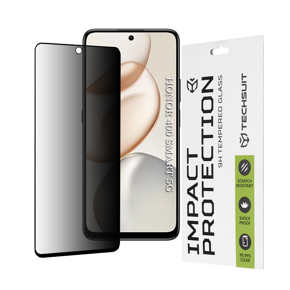 Ochranná fólie na displej Privacy Techsuit pro Honor 400 Smart 4G / X7d 4G / 400 Smart 5G / X7c, Tvrzené sklo, Full Glue, 111D