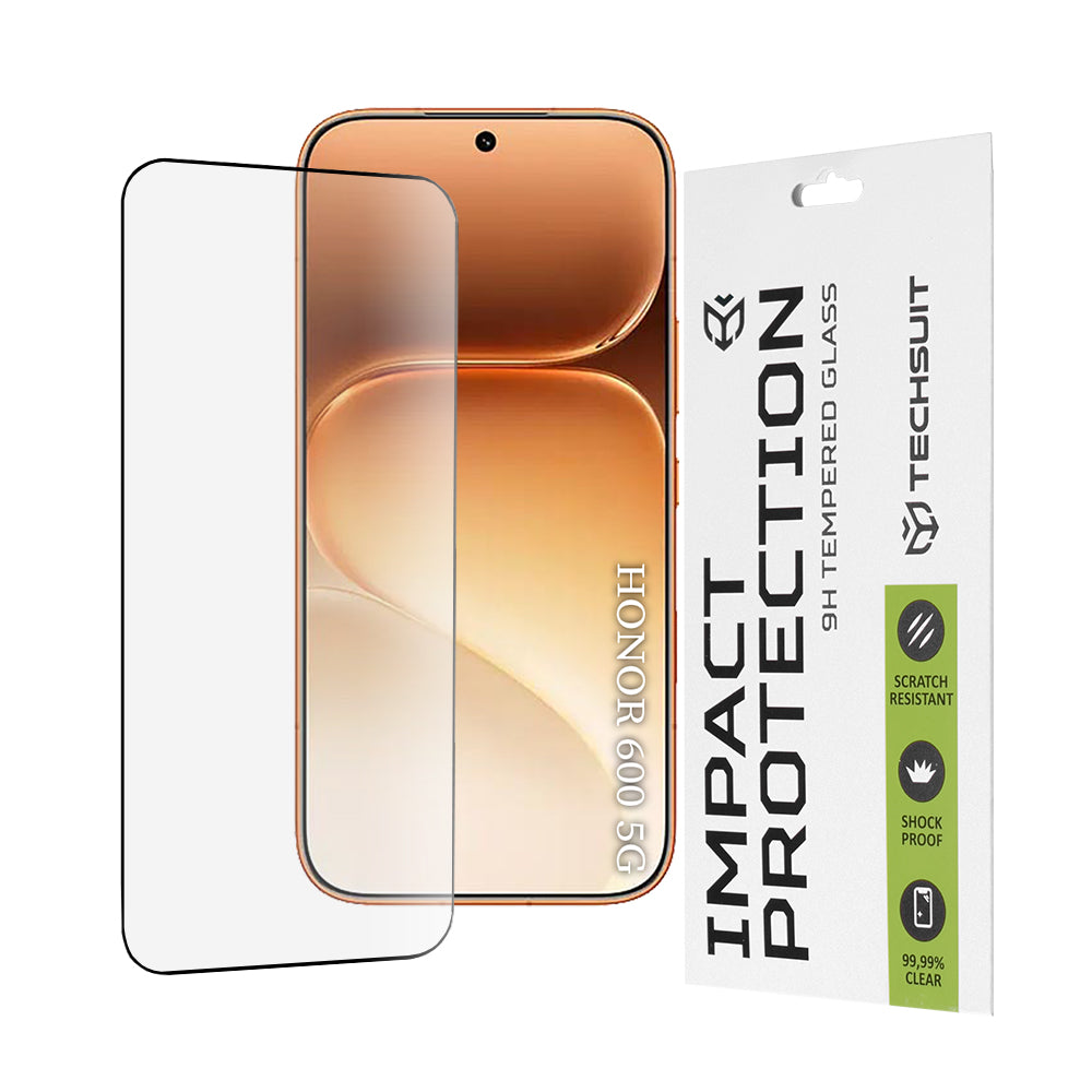 Ochranná fólie na displej Techsuit pro Honor 600 Pro / 600, tvrzené sklo, plné lepidlo, 111D, černá