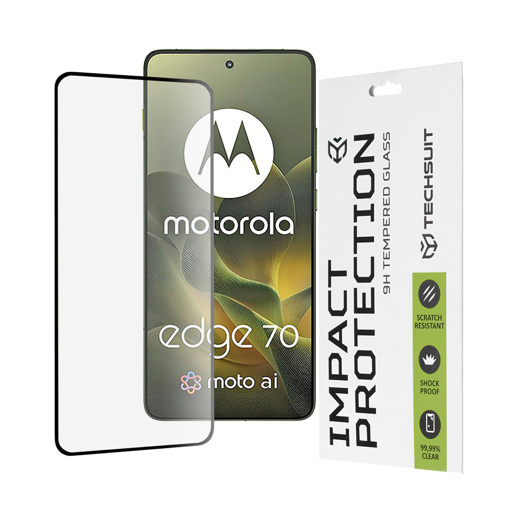 Ochranná fólie Techsuit pro Motorola Edge 70, Tvrzené sklo, Full Glue, 111D, Černá