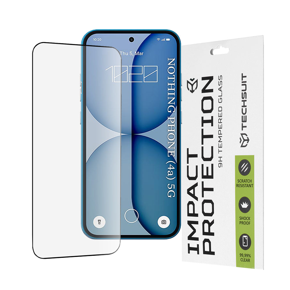 Ochranná fólie na displej Techsuit pro Nothing Phone (4a), Tvrzené sklo, Full Glue, 111D, Černá