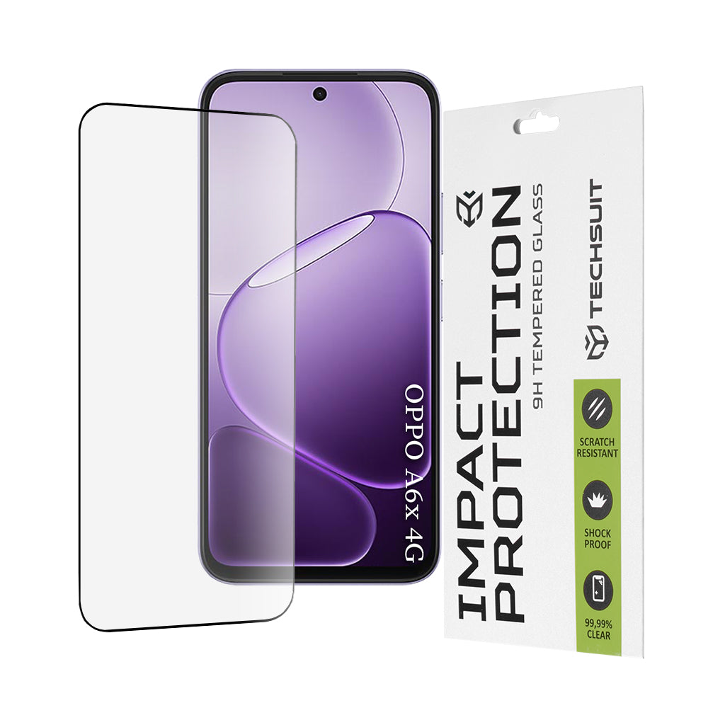 Ochranná fólie Techsuit pro Oppo A6x 4G / A6x, Tvrzené sklo, Full Glue, 111D, Černá