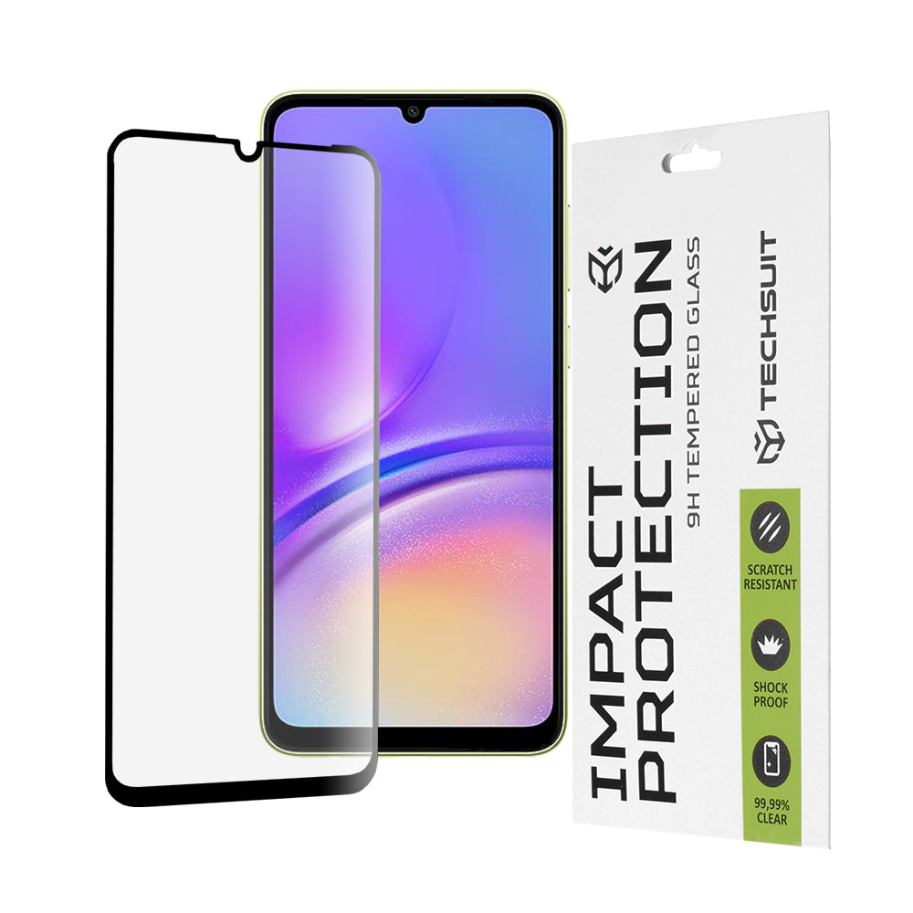 Ochranná fólie na displej Techsuit pro Samsung Galaxy A05s A057 / A05 A055, tvrzené sklo, Full Glue, 111D, černá