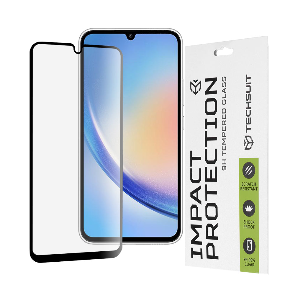 Ochranná fólie na displej Techsuit pro Samsung Galaxy A34 A346, tvrzené sklo, plné lepidlo, 111D, černá