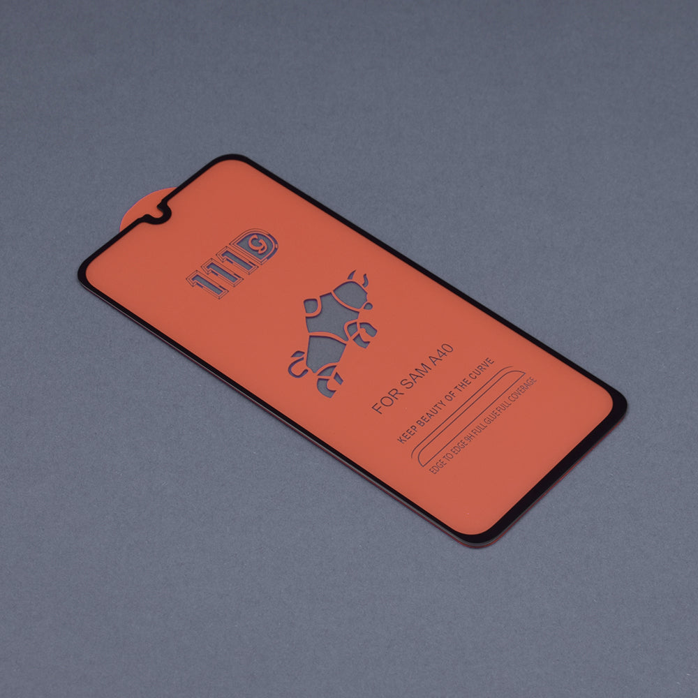 Ochranná fólie na displej Techsuit pro Samsung Galaxy A40 A405, tvrzené sklo, plné lepidlo, 111D, černá