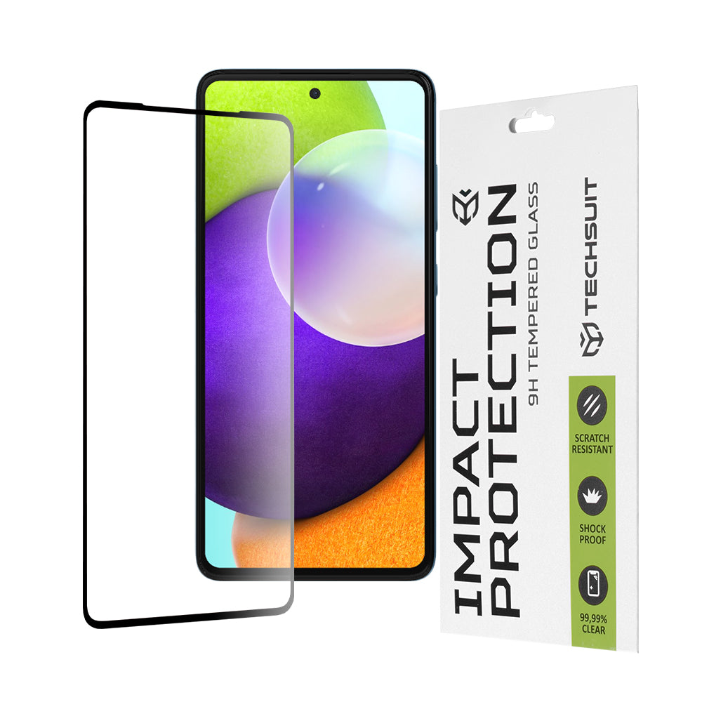 Ochranná fólie na displej Techsuit pro Samsung Galaxy A52s 5G A528 / A52 5G A526 / A52 A525, tvrzené sklo, Full Glue, 111D, černá