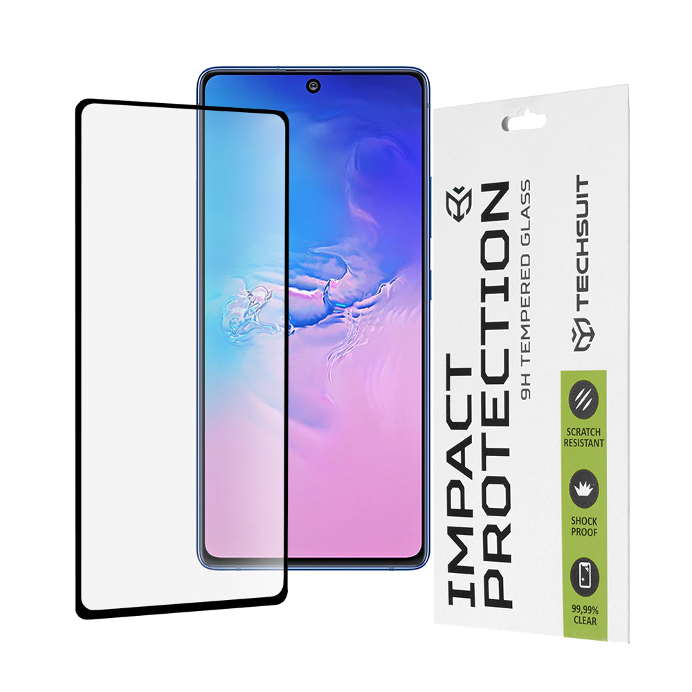 Ochranná fólie na displej Techsuit pro Samsung Galaxy S10 Lite G770, tvrzené sklo, Full Glue, 111D, černá