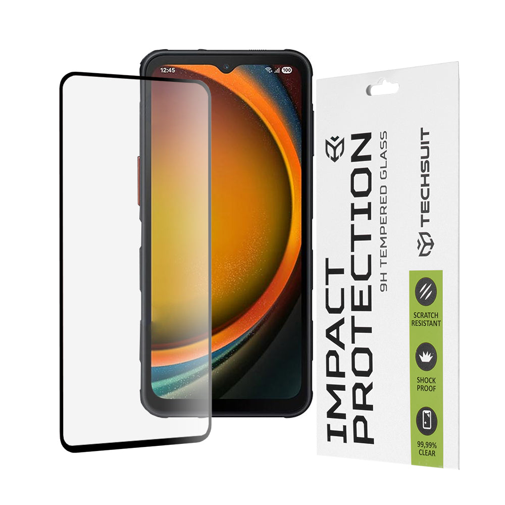 Ochranná fólie na displej Techsuit pro Samsung Galaxy XCover7 Pro, tvrzené sklo, Full Glue, 111D, černá
