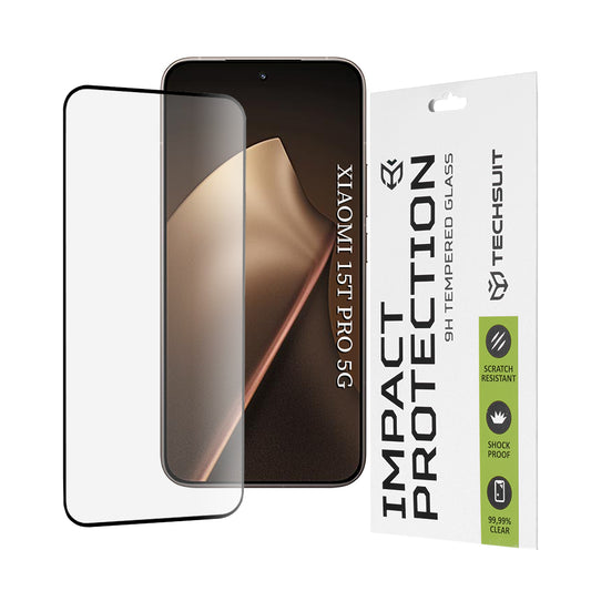 Ochranná fólie na displej Techsuit pro Xiaomi 15T Pro, Tvrzené sklo, Full Glue, 111D, Černá