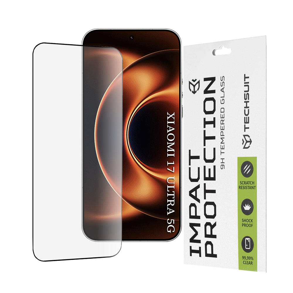 Ochranná fólie na displej Techsuit pro Xiaomi 17 Ultra, Tvrzené sklo, Full Glue, 111D, Černá