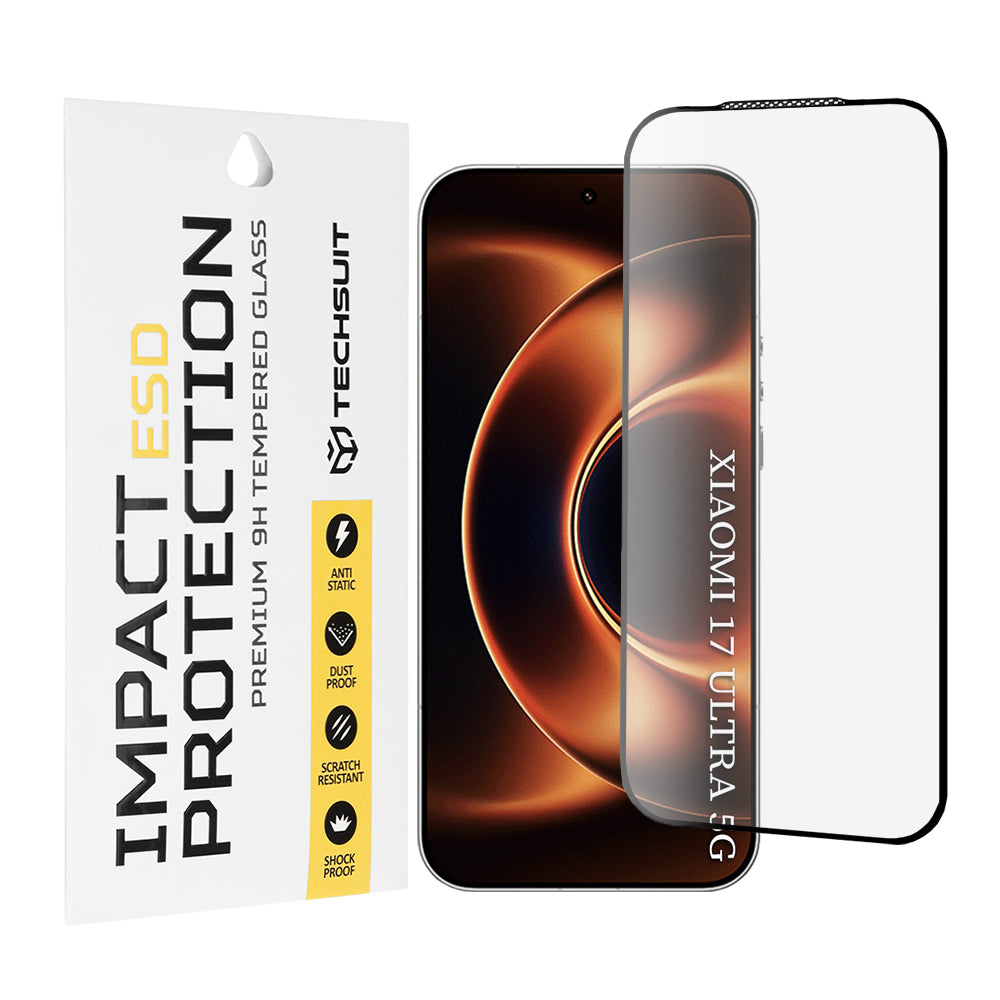 Ochranná fólie na displej Techsuit pro Xiaomi 17 Ultra, Tvrzené sklo, Full Glue, Černá