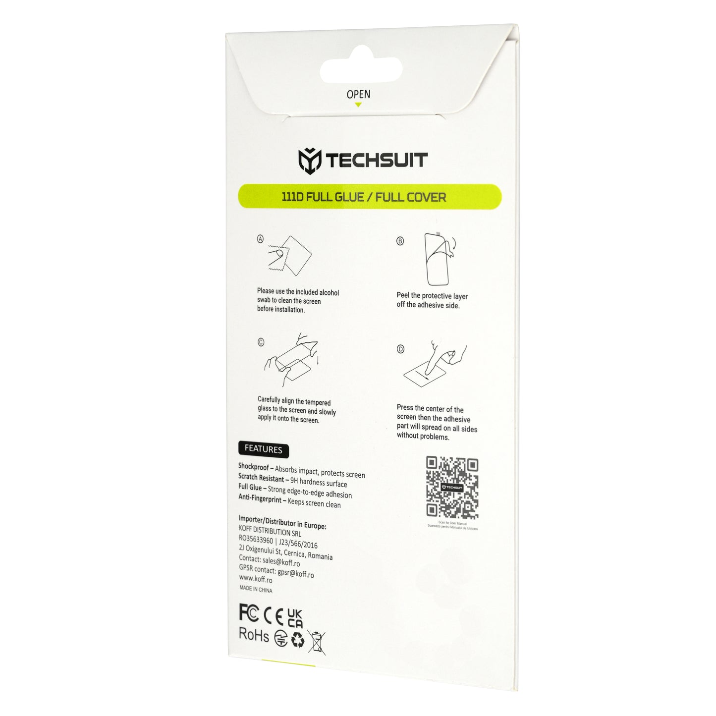 Ochranná fólie na displej Techsuit pro Xiaomi 17T, tvrzené sklo, Full Glue, 111D, černá