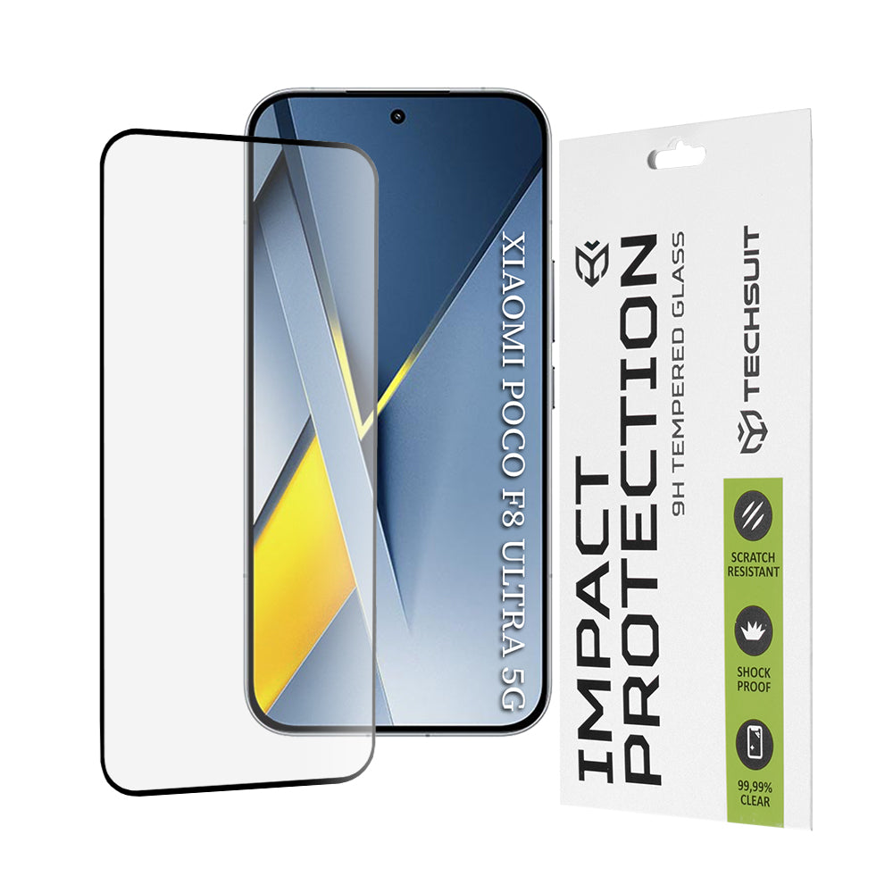 Ochranná fólie Techsuit na displej pro Xiaomi Poco F8 Ultra, Tvrzené sklo, Full Glue, 111D, Černá