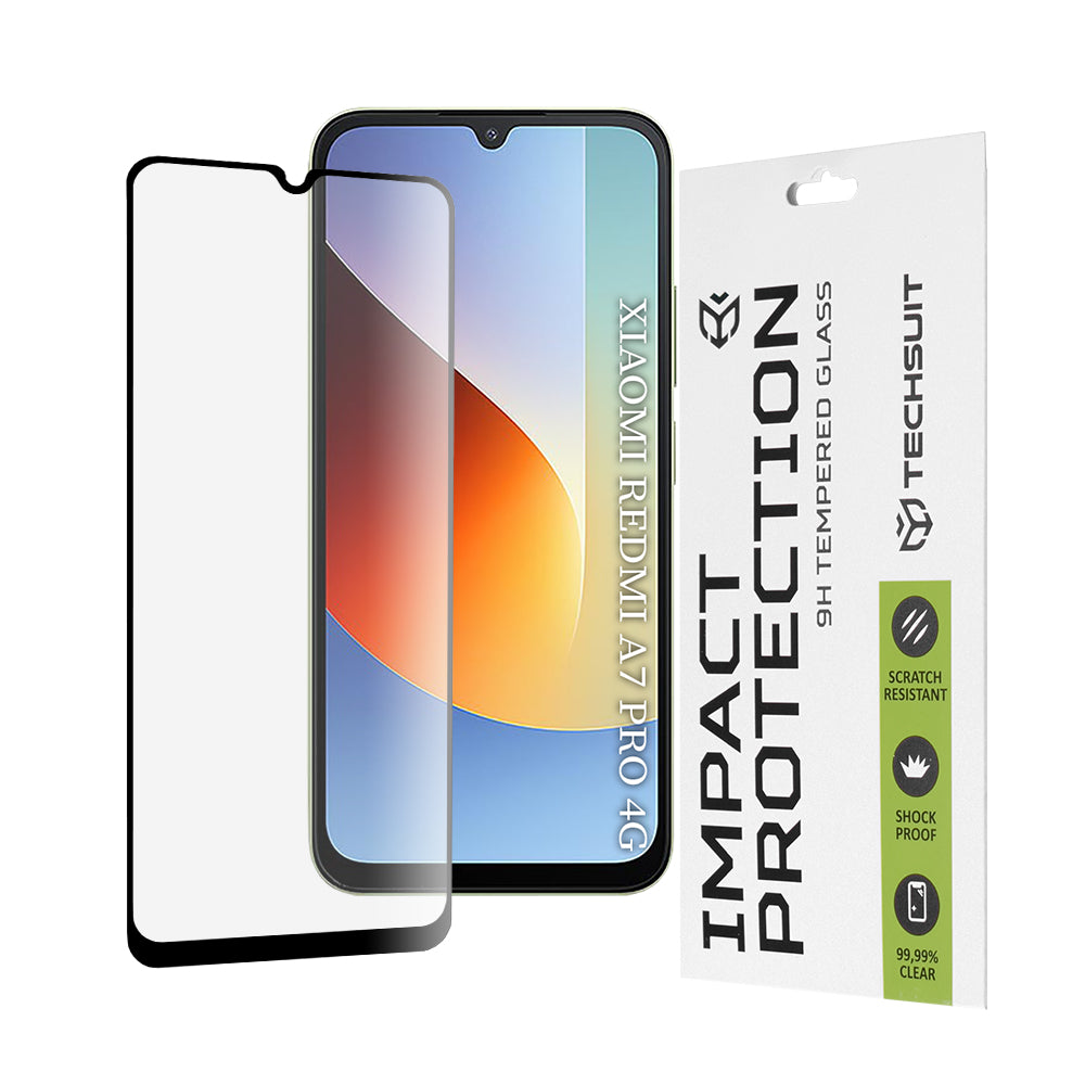Ochranná fólie na displej Techsuit pro Xiaomi Redmi A7 Pro 4G, tvrzené sklo, Full Glue, 111D, černá