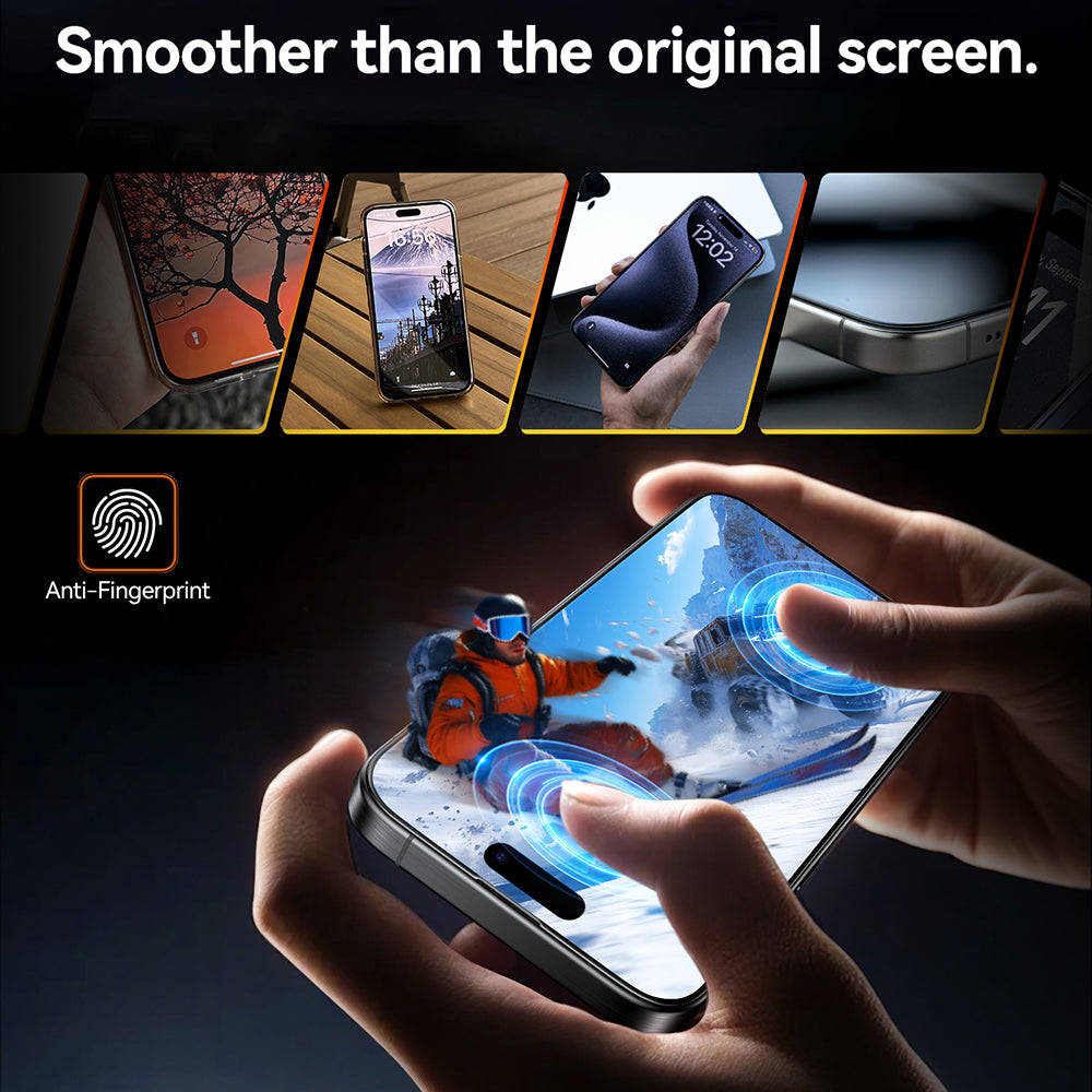Ochranná fólie na displej Torras GlassGo Install Master pro Apple iPhone 16 Pro Max, tvrzené sklo, plné lepidlo, černá