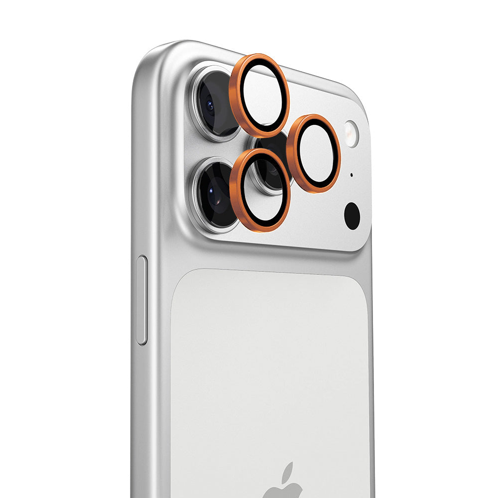 Ochranná fólie na zadní kameru Torras Lensguard pro Apple iPhone 17 Pro Max / 17 Pro, tvrzené sklo, oranžová