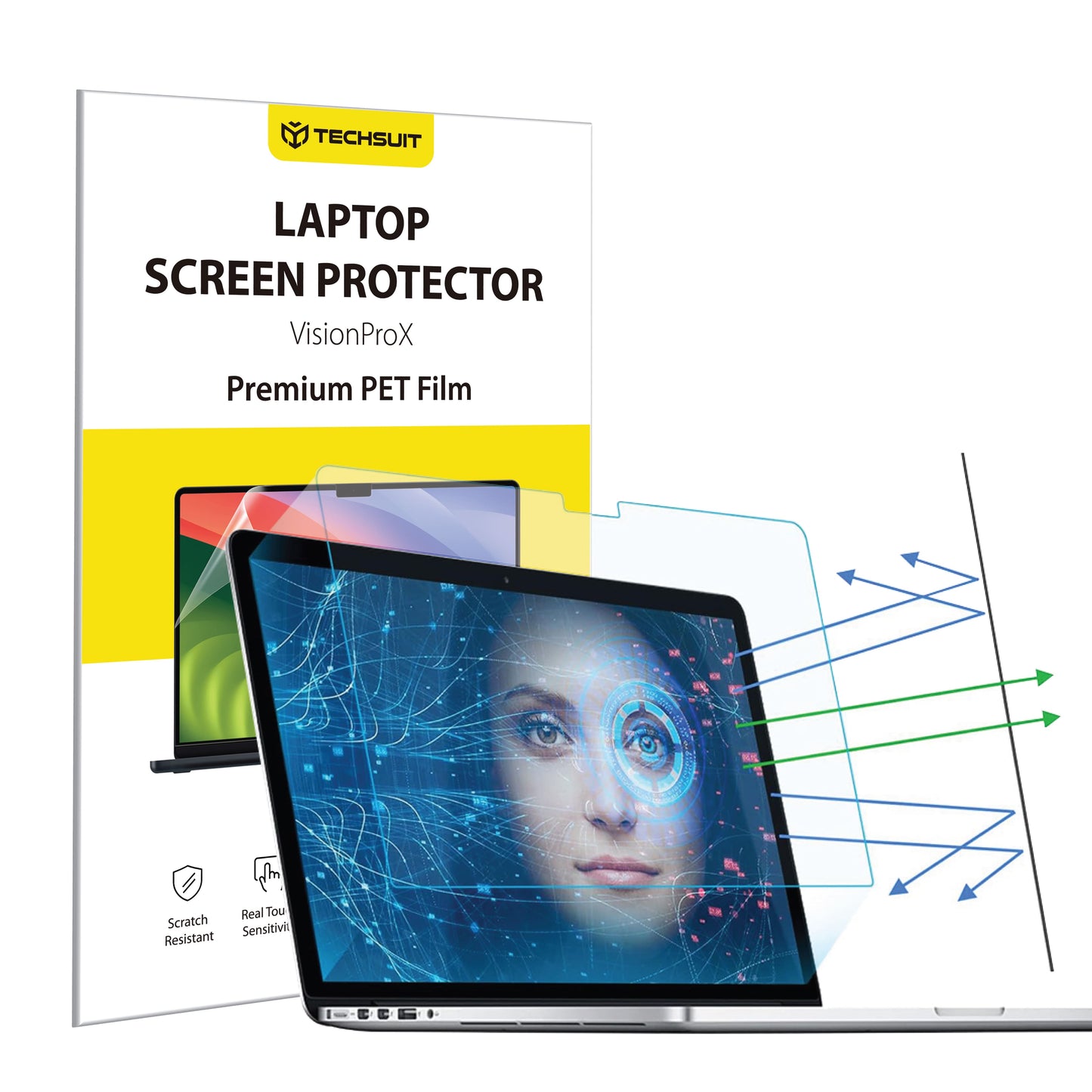 Fólie ochrany obrazovky Anti Blue Light Techsuit VisionProX pro Apple MacBook Air M3 13inch (2024), Plast