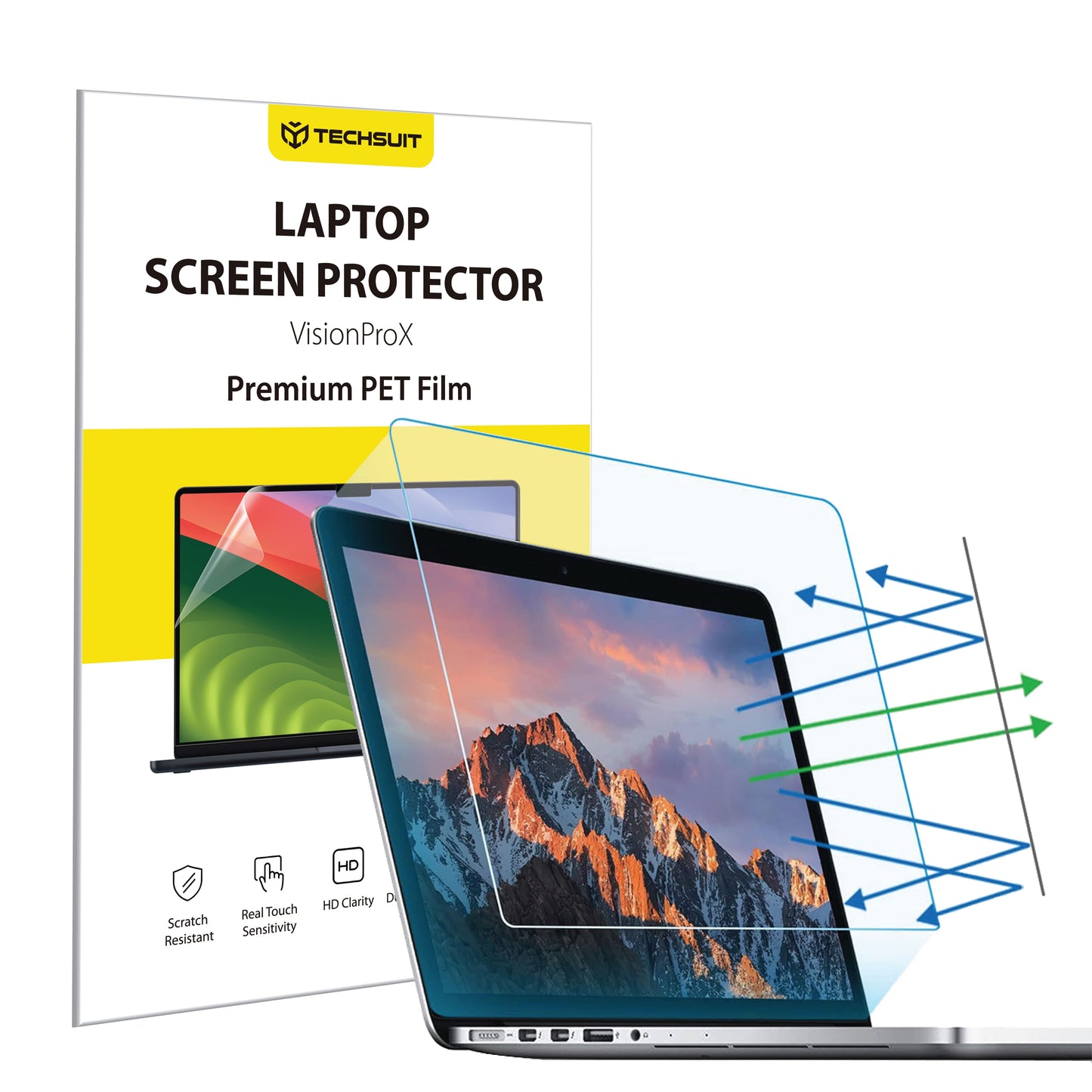 Fólie na ochranu obrazovky Anti Blue Light Techsuit VisionProX pro Laptop 14inch, Plast