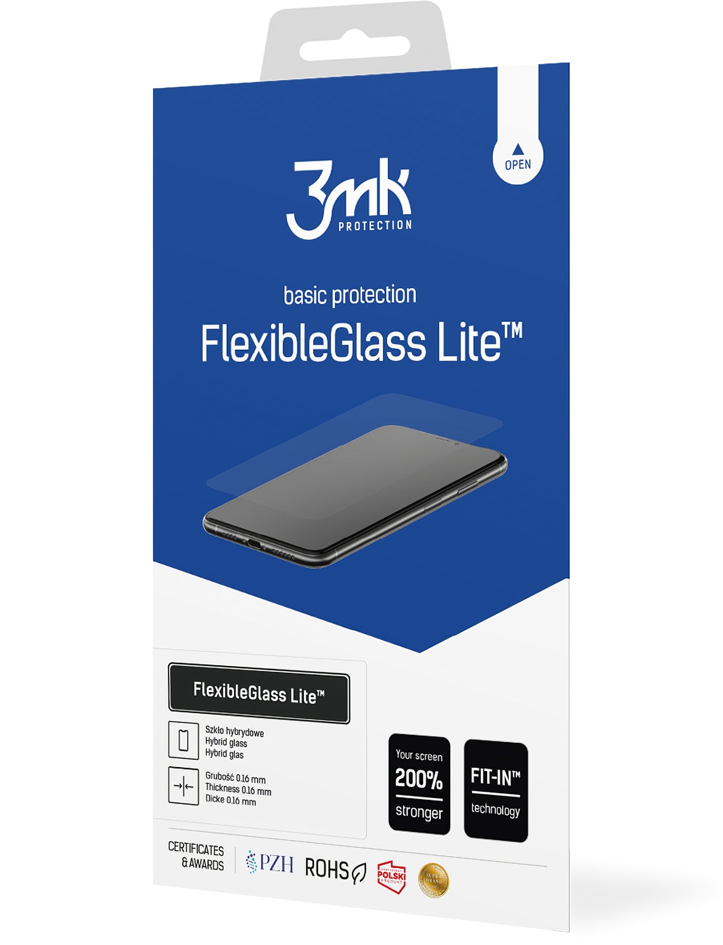 Ochranná fólie 3MK FlexibleGlass Lite pro Apple iPhone 17e / 16e / 14 / 13 Pro, Flexibilní sklo, Full Glue