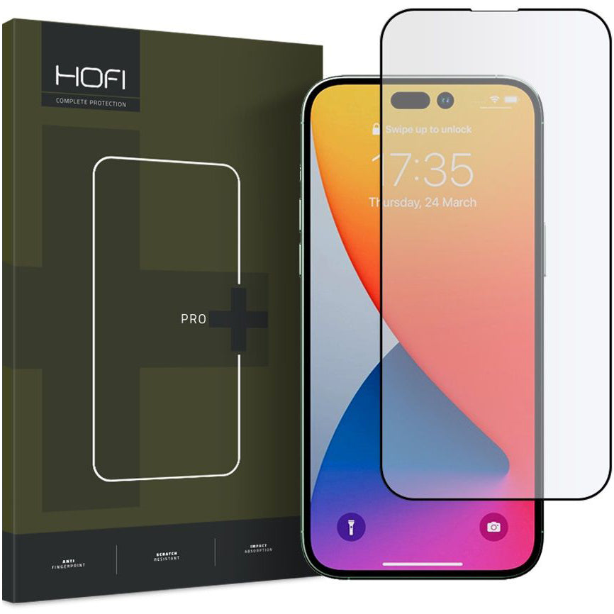 Ochranná fólie HOFI na displej pro Apple iPhone 14 Pro Max, Tvrzené sklo, Full Glue, Černá