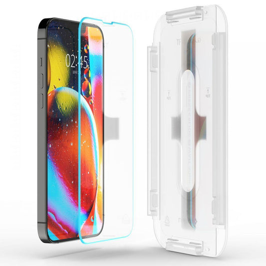 Ochranná fólie Spigen EZ FIT pro Apple iPhone 16e / 14 / 13 Pro / 13, sklo, celoplošné lepení AGL03724