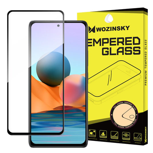 WZK Ochranná fólie displeje pro Xiaomi 12T / 12T Pro / Redmi Note 10 Pro Max, sklo, celoplošné lepení, černá