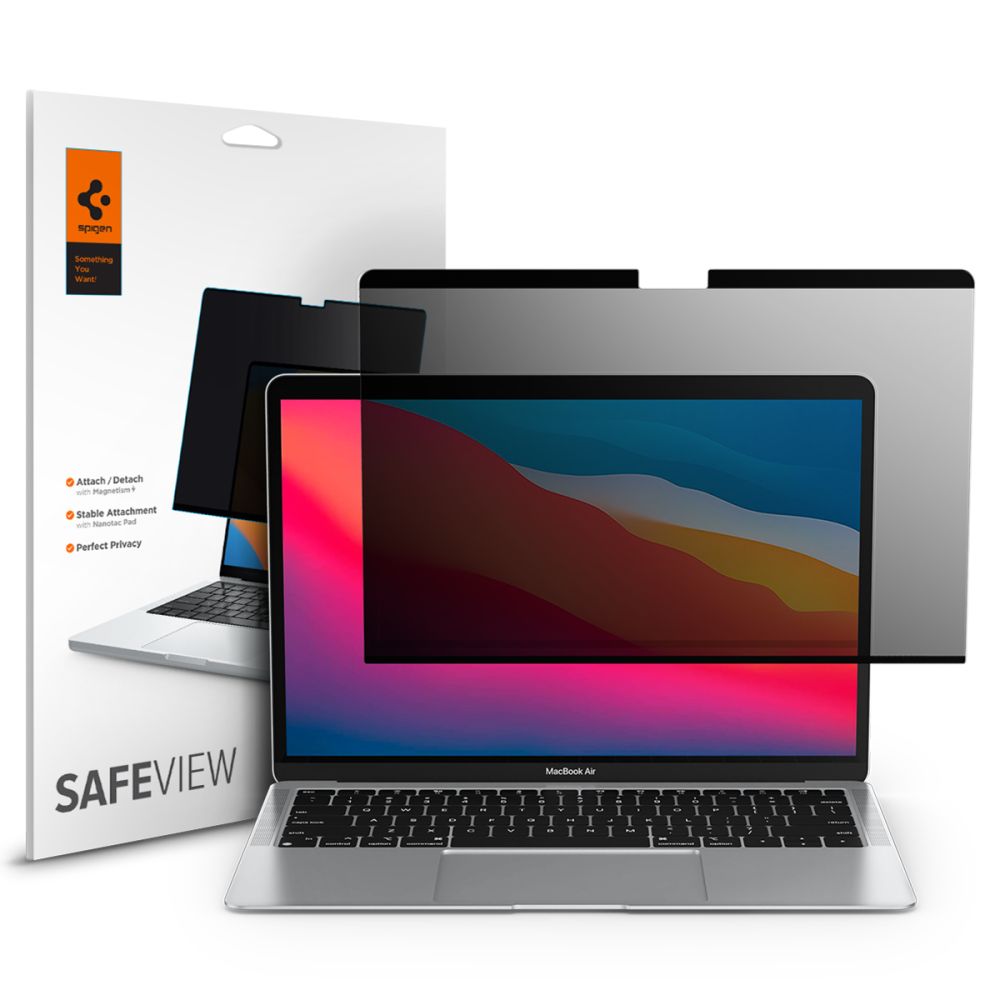 Ochranná fólie Spigen Safe View Magnetic pro Apple MacBook Air M3 13inch (2024) / (2022), plast AFL06253