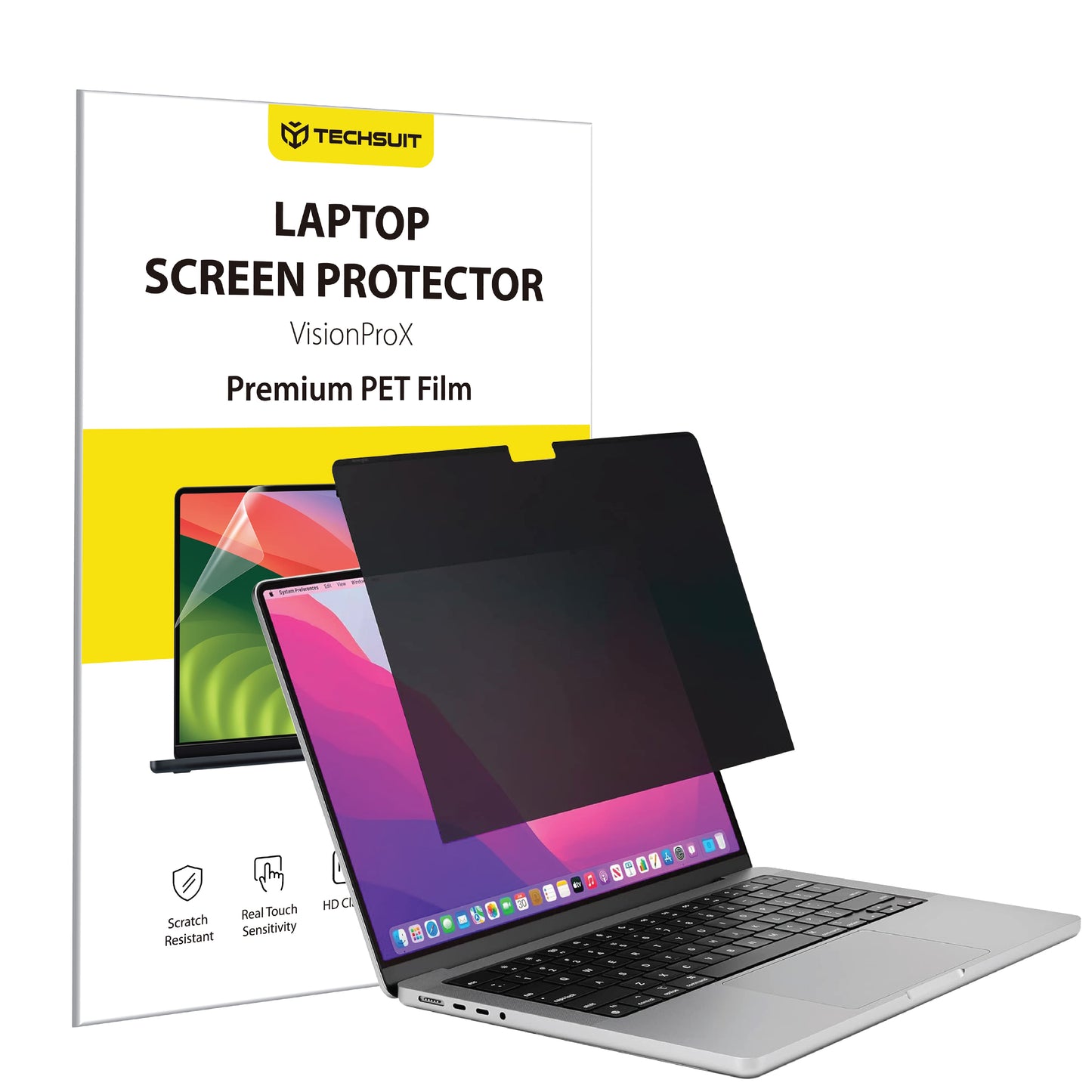 Fólie ochrany obrazovky Privacy Techsuit VisionProX pro Apple MacBook Pro 13inch (2022) / (2020) / (2019) / (2018) / (2016), Plast