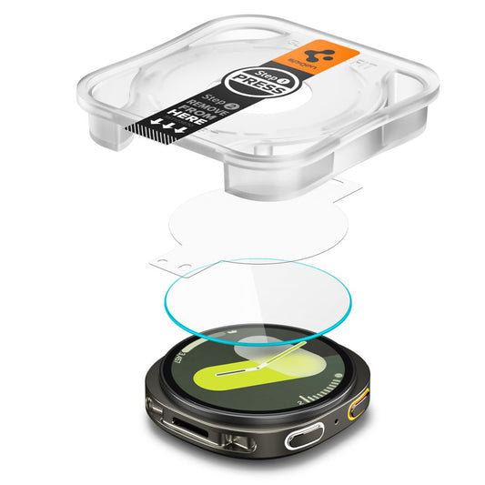 Ochranná fólie Spigen GlastR EZ FIT pro Samsung Galaxy Watch8 40mm, sada 2 kusy, tvrzené sklo AGL09876