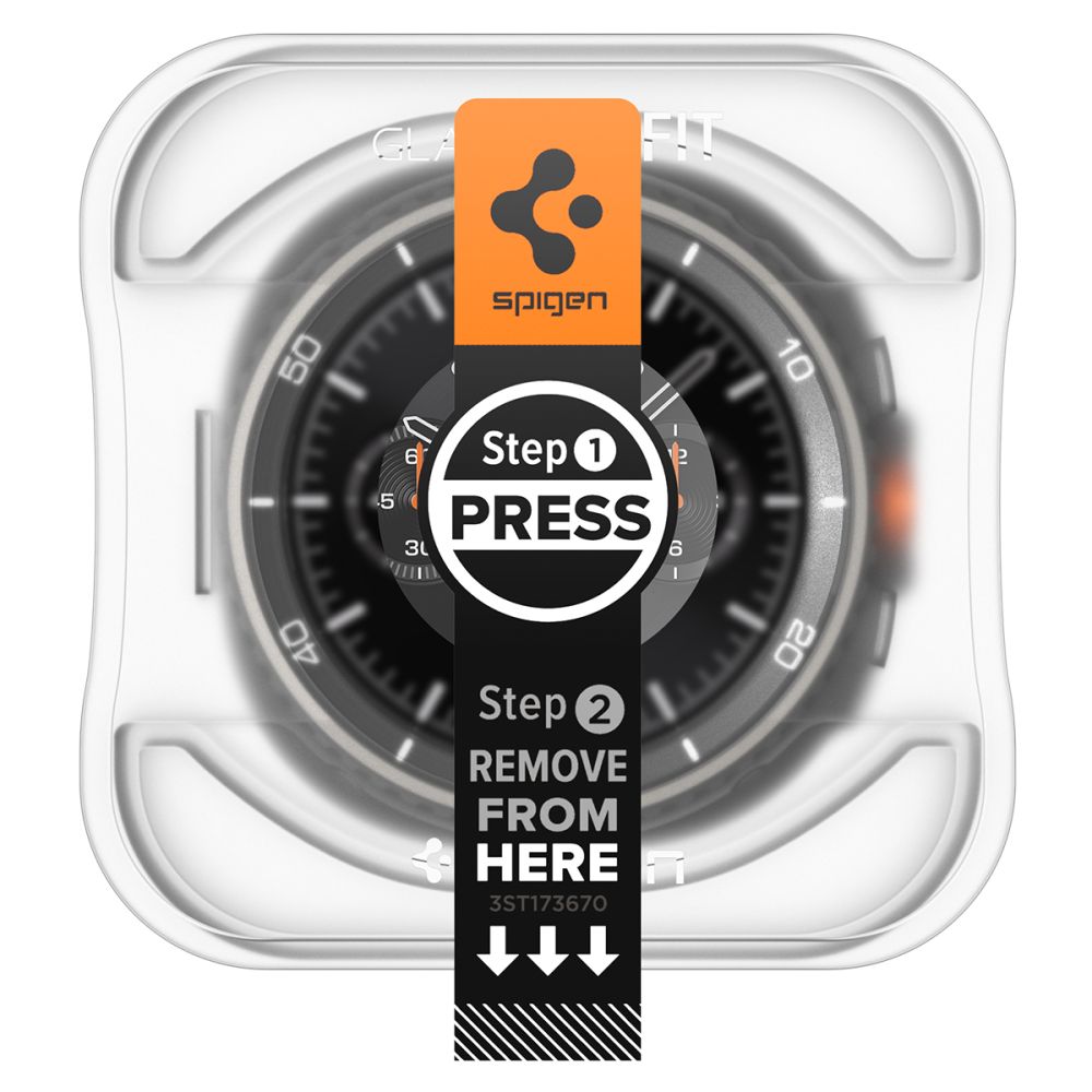 Ochranná fólie Spigen GlastR EZ FIT pro Samsung Galaxy Watch8 Classic, sada 2 kusy, tvrzené sklo AGL09877