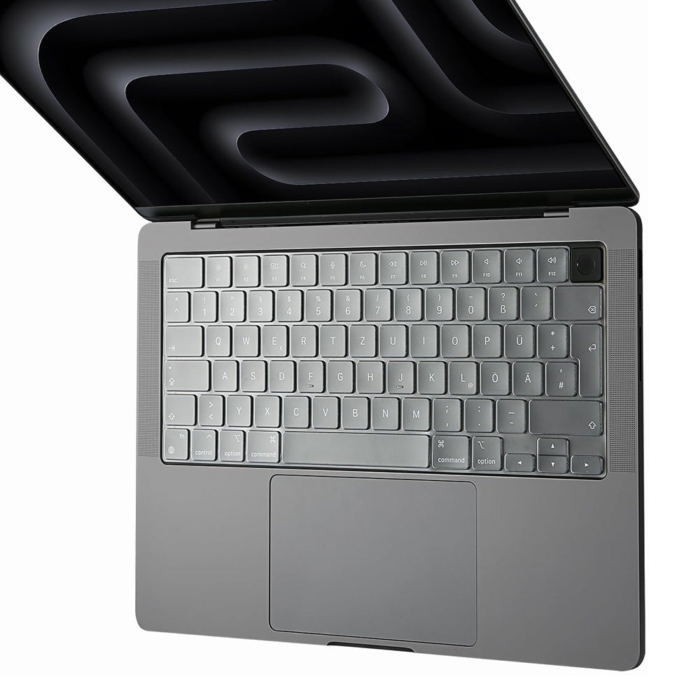 Ochranný kryt klávesnice Techsuit PureTypeX pro Apple MacBook Pro 14 / Air 13 / Air 15 Series, průhledný