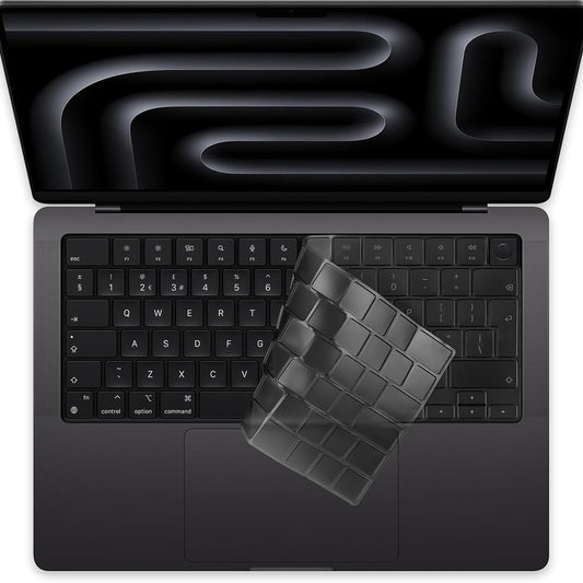Ochranný kryt klávesnice Techsuit PureTypeX pro Apple MacBook Pro 14 (2021 - 2024) / Air 13 (2022 - 2025) / Air 15 (2022 - 2025), průhledný