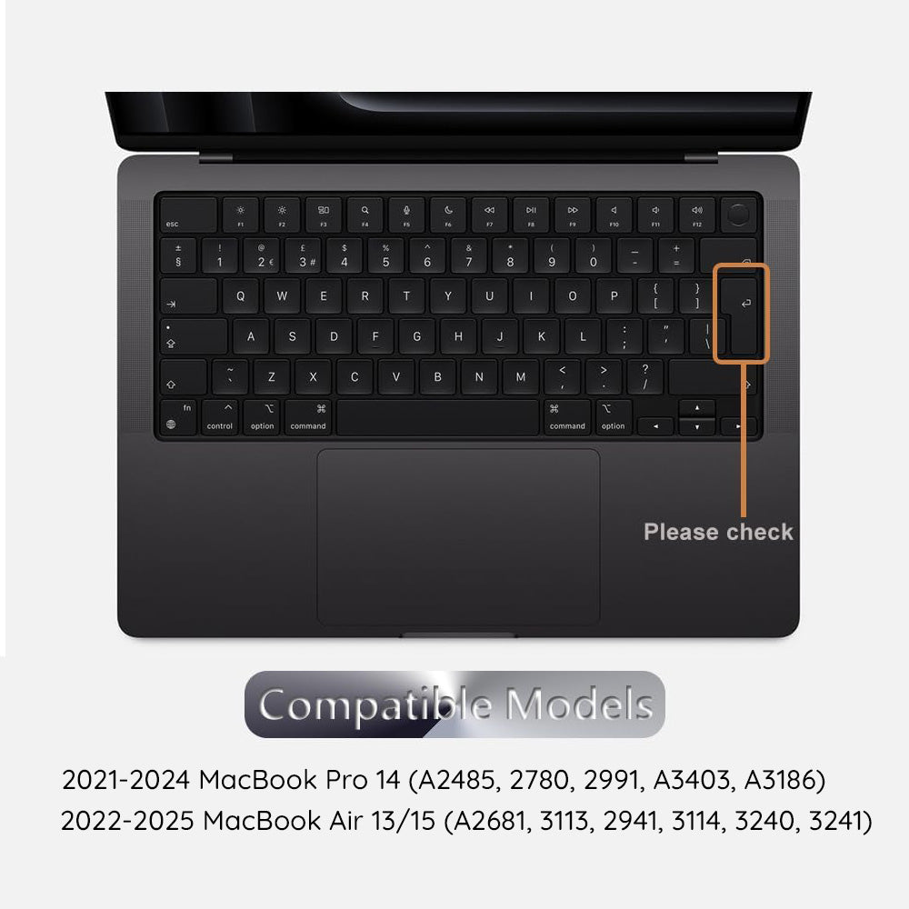 Ochranný kryt klávesnice Techsuit PureTypeX pro Apple MacBook Pro 14 / Air 13 / Air 15 Series, průhledný