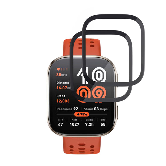 Ochranná fólie Techsuit Nano Flex pro Amazfit Bip 6, Sada 2 kusy, Plast, Černá