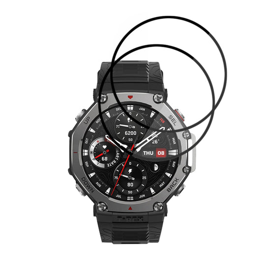 Ochranná fólie Techsuit Nano Flex pro Amazfit T-Rex 3, Sada 2 kusy, Plast, Černá
