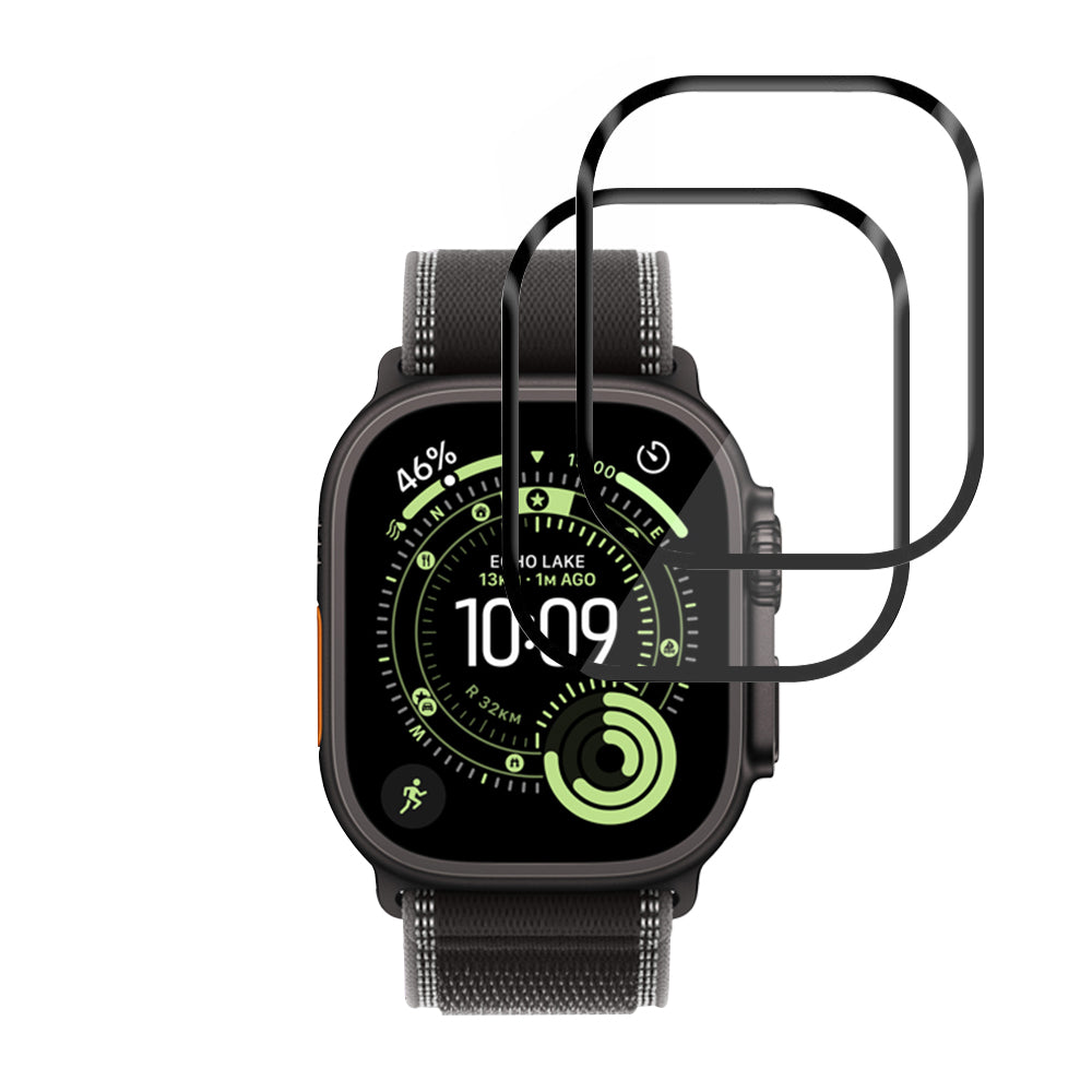 Folie ochranná Techsuit Nano Flex pro Apple Watch Ultra Series, Sada 2 kusy, Plast, Černá