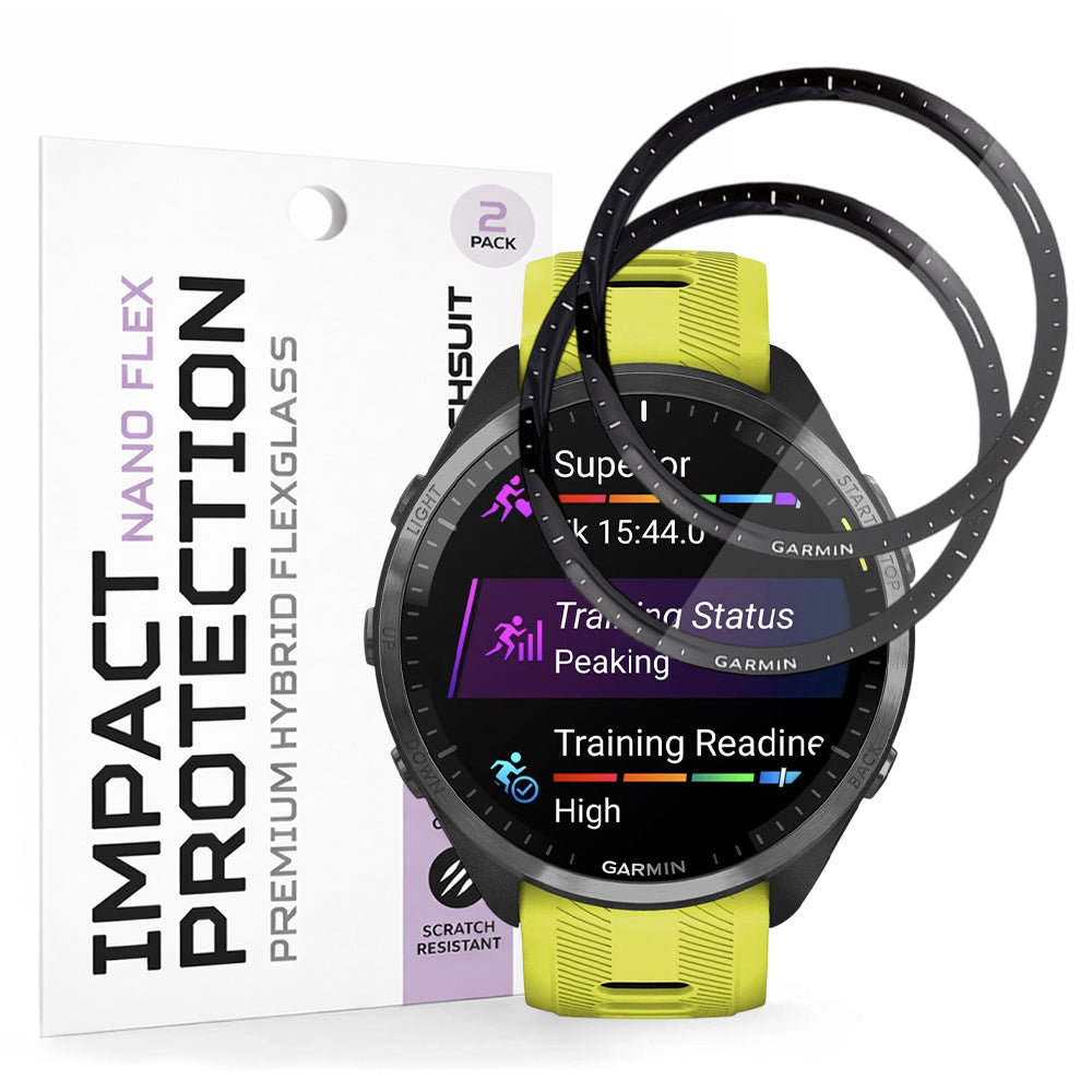 Ochranná fólie Techsuit Nano Flex pro Garmin Forerunner 965, sada 2 kusy, plast, černá