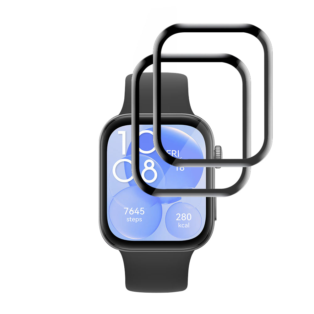 Fólie ochranná Techsuit Nano Flex pro Huawei Watch Fit 3, Sada 2 kusy, Plast, Černá