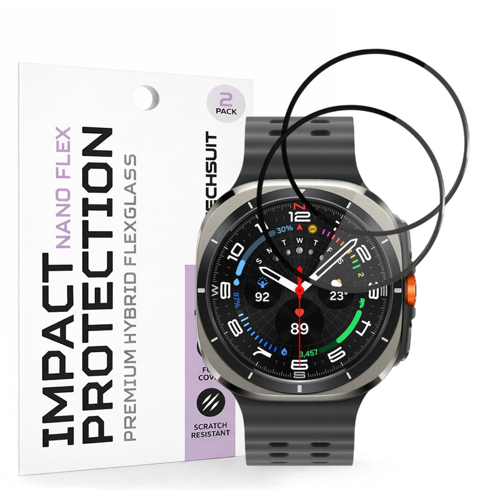 Fólie ochrany Techsuit Nano Flex pro Samsung Galaxy Watch Ultra, Sada 2 kusy, Plast, Černá