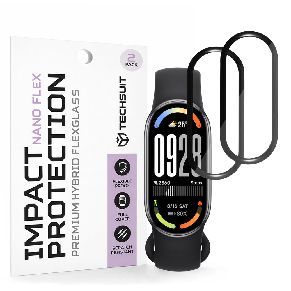 Folie ochranná Techsuit Nano Flex pro Xiaomi Smart Band 10, Sada 2 kusy, Plast, Černá