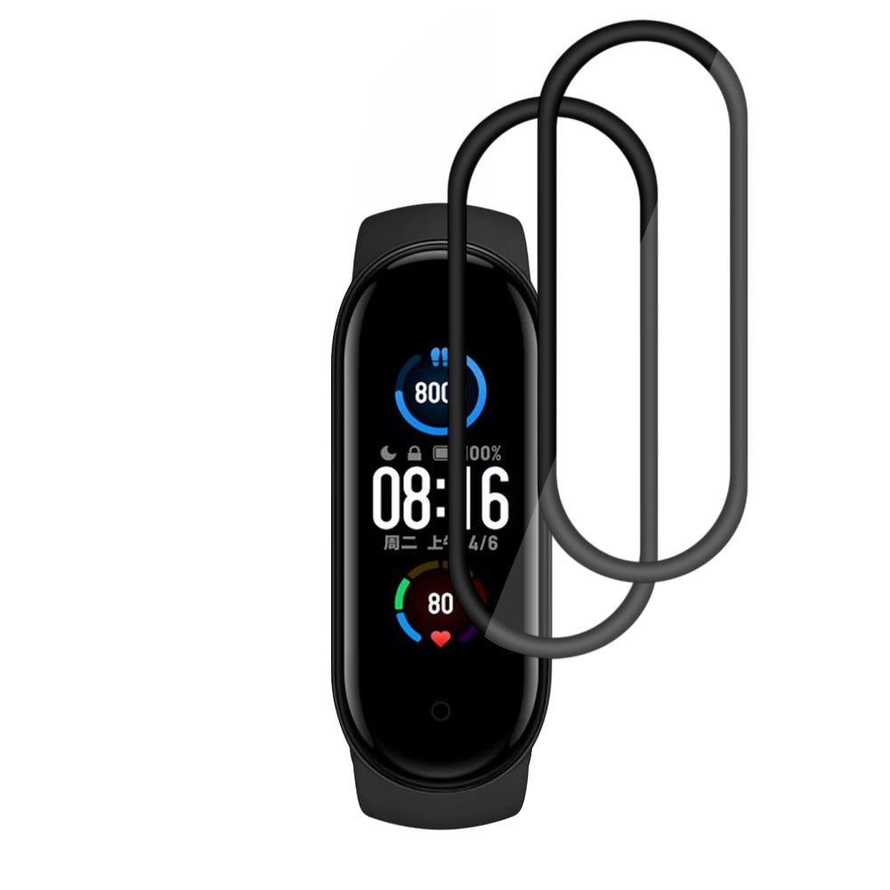 Ochranná fólie Techsuit Nano Flex pro Xiaomi Smart Band 6 / 5, Sada 2 kusy, Plast, Černá