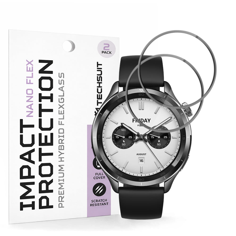 Fólie ochranná Techsuit Nano Flex pro Xiaomi Watch S4, sada 2 kusy, plast, černá.