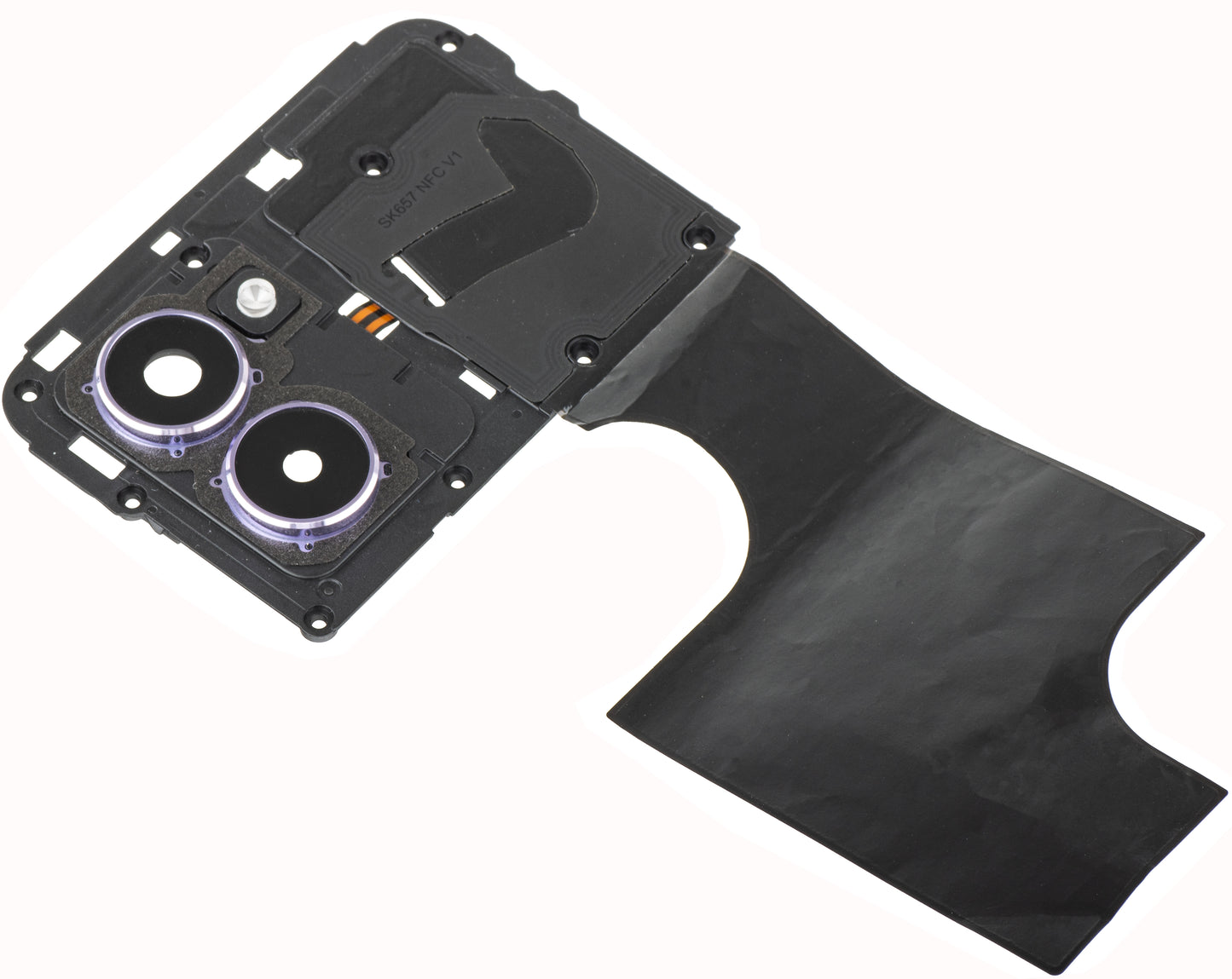 Zadní kamerové sklo - Blesk - Vnitřní rám - NFC anténa HMD Pulse Pro, s rámem, Fialová (Twilight Purple), Service Pack 286954416